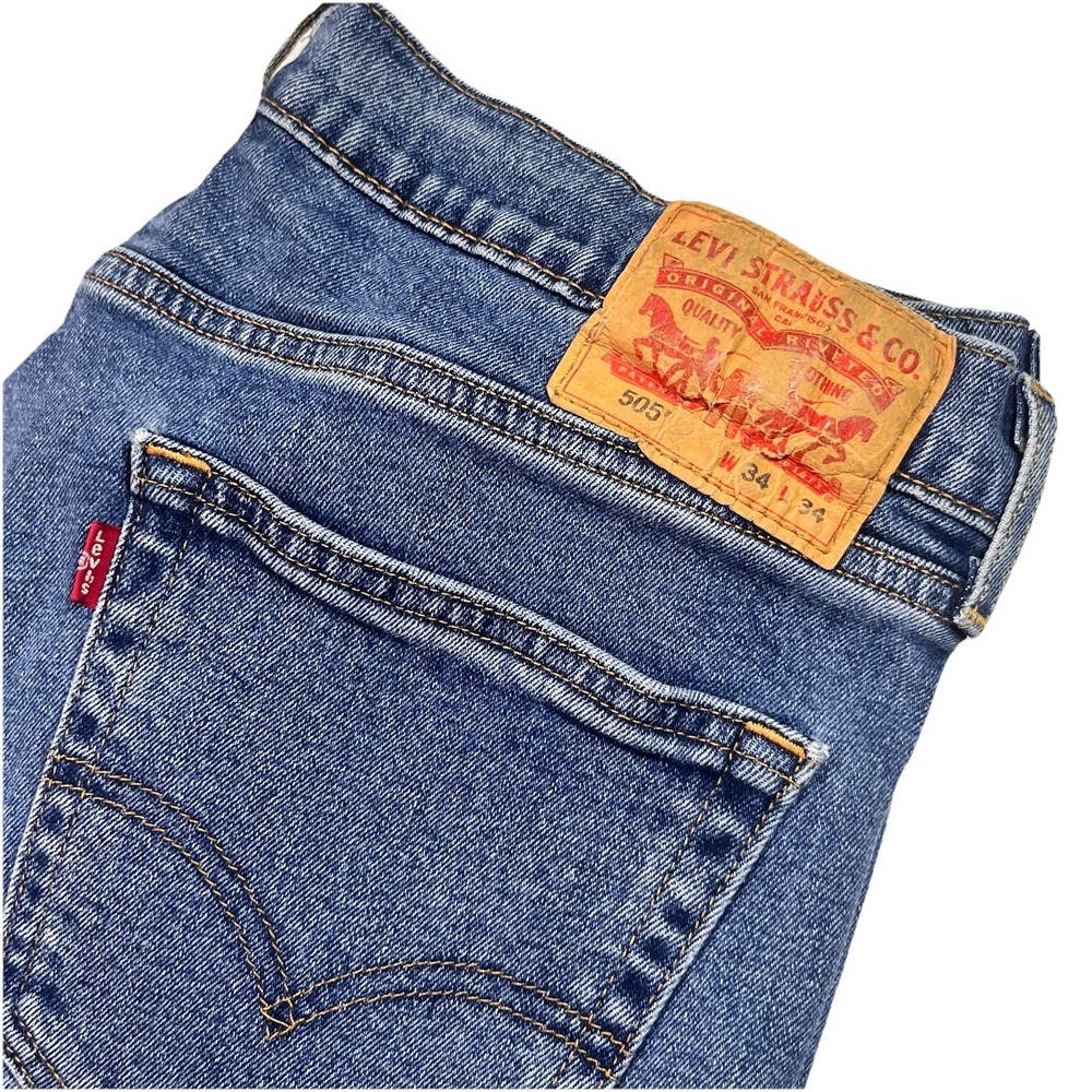Levis Men's Jeans 505 Medium Wash 34x34 Size EUC